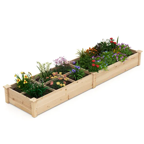 Hochbeet Holz Gemüsebeet Pflanzbeet Kräuterbeet - Hochbeet aus Holz für den Außenbereich, ideal für Blumen, Erdbeeren und Kräuter. Mit 260 L Kapazität und großzügigen Maßen (228x62x25 cm) bietet es viel Platz für Ihre Pflanzen.