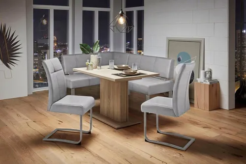 Home affaire Eckbank Rab, hellgrau (Arizona 4411), 180/200 cm - Eckbank in zwei Breiten, gepolsterte Sitz- und Rückenlehne für optimalen Komfort, FSC®-zertifiziert, ideal für gemütliche Essbereiche.