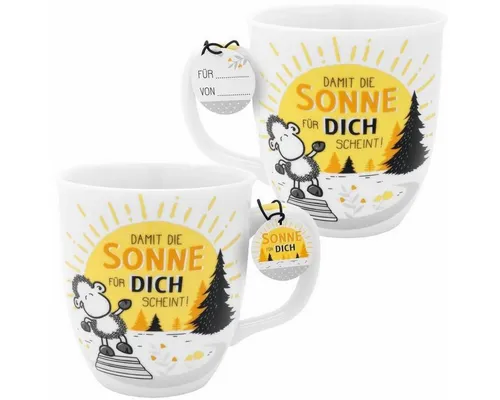 Sheepworld Tasse Tasse Kaffetasse Kaffeebecher Teetasse 40cl Sheepworld Motiv Sonne, Porzellan
