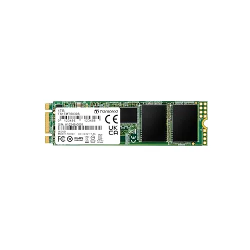 Transcend 830S 1TB M.2 SATA SSD - Festplatte mit 1TB, ultrakompakt im M.2-Format, bietet hohe Zuverlässigkeit und Leistung durch 3D NAND Flash und DDR3-DRAM-Cache. Ideal für leistungsstarke, platzsparende Geräte.