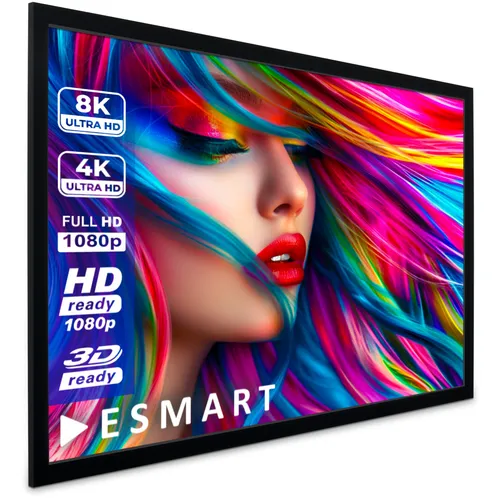 ESMART Professional MIRALE Rahmen Leinwand 203 x 114 cm (92") 16:9 - Beamer-Leinwände, hochwertige fest gerahmte Leinwand für brilliante Bildqualität und optimale Farbdarstellung