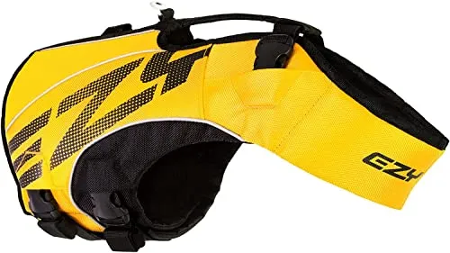 EzyDog Premium Schwimmweste Hund - DFD X2 in L, sichere Rettungsweste mit starkem Assistenzgriff und hoher Sichtbarkeit für alle Wasseraktivitäten
