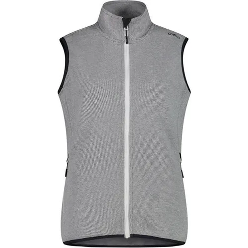 CMP Damen Unterjacke WOMAN VEST – Vielseitige Weste für jedes Abenteuer - Diese Knit Tech Weste bietet Wärme und Komfort. Ideal für Übergangszeiten oder als Zwischenschicht, mit praktischen Reißverschlusstaschen und optimaler Passform für maximalen Tragekomfort.