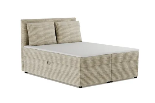 Deine Möbel 24 Boxbett Tami, 140x200 cm, Creme, Holzwerkstoff, Textil - Modernes Boxspringbett Tami in Creme mit praktischen Bettkästen und zwei Rückenkissen. Die angenehme Polsterung sorgt für hohen Komfort und eine stilvolle Optik im Schlafzimmer.