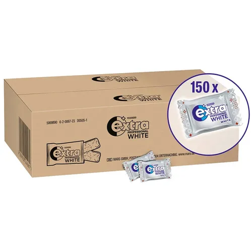 Extra® PROFESSIONAL WHITE Kaugummis 300 Dragees - Kaugummis, frischer Atem und optimale Zahnaufhellung in einem, ideal für professionelle Anwendungen und den täglichen Gebrauch.