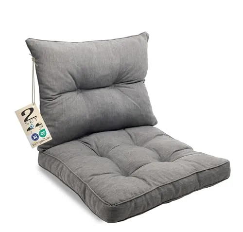 sunnypillow Polster für Gartenmöbel - 2er Set mit Sitz- und Rückenkissen - Verleihen Sie Ihrer Terrasse neuen Komfort! Das 2er Set enthält ein 60 x 60 cm Sitzkissen und ein 60 x 40 cm Rückenkissen, ideal für Rattanmöbel. Die Kissen sind wasserabweisend und UV-beständig, perfekt für den Outdoor-Einsatz.