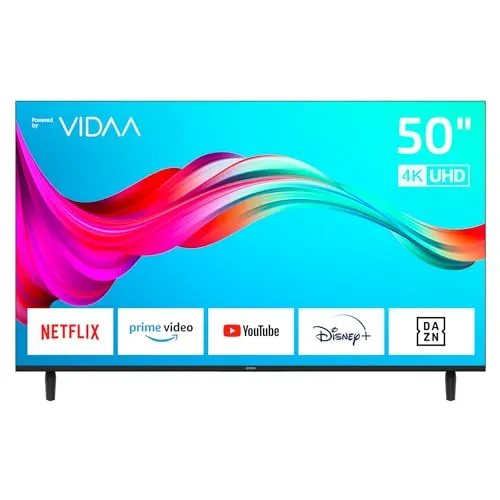 DYON LED-TV Smart 50 VX - 50" 4K Ultra-HD Fernseher - Fernseher mit 126 cm (50") Bildschirmdiagonale, EEK: F, ausgestattet mit VIDAA Smart TV für ein umfangreiches Streaming-Erlebnis.