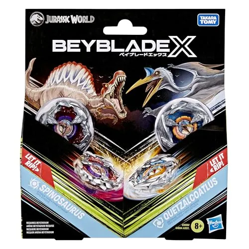 Hasbro Beyblade X Jurassic World Collab Spinosaurus vs. Quetzalcoatlus Multipack Set