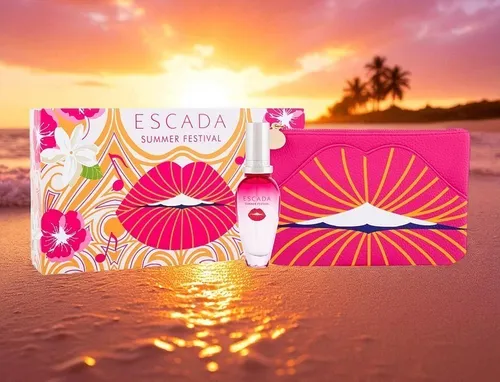 Escada SUMMER FESTIVAL 2 tlg Geschenkset Eau de Toilette Spray 30 ml + Clutch - Entdecken Sie das blumige und frische Escada Summer Festival Geschenkset, ideal für besondere Anlässe. Das Set enthält ein 30 ml Eau de Toilette Spray und eine stilvolle Clutch.