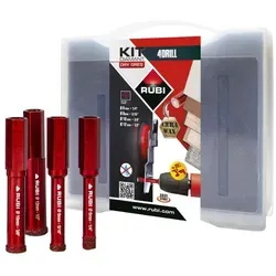 Rubi Drygres 4Drill Bohrkronen-Set Ø 6,8,10,12 mm - Bohrkronen-Set mit Diamantbeschichtung für präzise und saubere Bohrungen in verschiedenen Materialien, ideal für Profis und Heimwerker.
