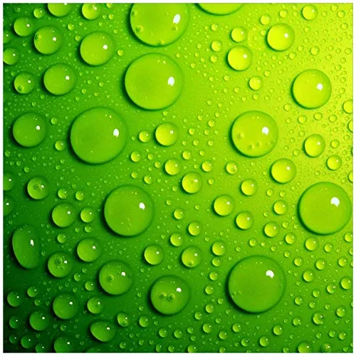 Wallario Möbelfolie selbstklebend/Aufkleber, Tischfolie geeignet für IKEA Lack Tisch - Möbeldeko Wassertropfen auf Grün in 55 x 55 cm