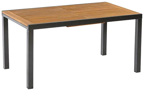 Merxx Tilos Ausziehtisch 150 (200) x 90 cm - Gartentisch aus graphitfarbenem Aluminium und geölter Akazienholzplatte, erweiterbar von 150 cm auf 200 cm – perfekt für gesellige Abende im Freien.