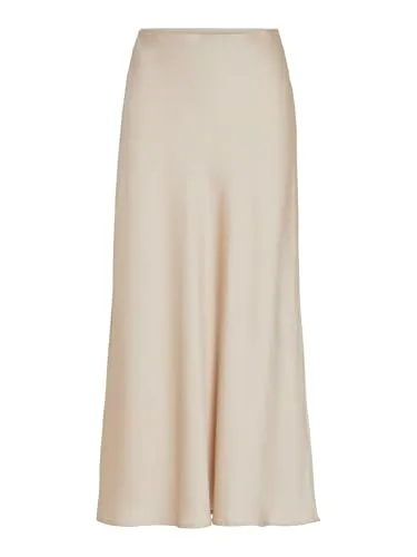 Vila Rock in Beige - 42 - Röcke aus recyceltem Polyester, High Waist mit elastischem Bund für optimalen Tragekomfort und einen modernen Look.