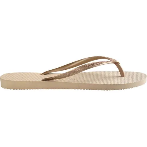 Havaianas Slim Damen Zehensandalen - Beige - Leichte und robuste Sandalen aus Gummi, rutschhemmend, hitzeresistent und wasserfest. Perfekt für den Sommer und Strandtage!