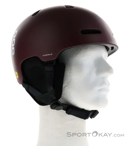 POC Fornix MIPS Helm - Garnet Red Matt, Größe 51-54, sicherer Freeride-Skihelm mit MIPS für optimalen Schutz und Komfort