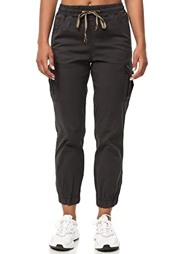 Tazzio Cargo Hose Damen Cargohose Regular Fit F600 (XS, Anthrazit) - Damen-Hosen: Coole Jogger Cargo Hose aus hochwertiger Baumwollmischung, ideal für sportliche Aktivitäten und mit komfortablem Stretchanteil.