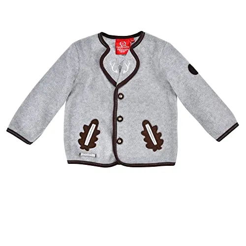 Bondi Trachten Fleecejacke für Jungen, Grey-Melange 104 - Stilvolle Fleecejacke in Grey-Melange für kleine Trachtenfans. Ideal für kühle Tage, bietet Komfort und Bewegungsfreiheit. Artikel-Nr. 91638.