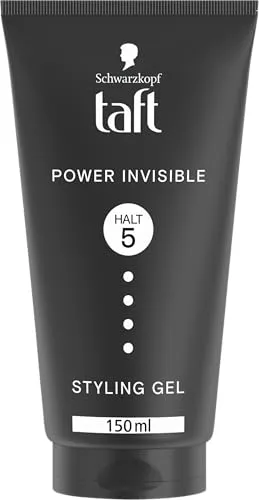 Schwarzkopf TAFT Gel Power Invisible Styling (150 ml), Haargel ohne Verkleben und Beschweren, sanft zum Haar und zur Kopfhaut, veganes, Haarstyling-Gel