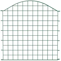 Alberts Teich-Zaunfeld mit Bogen oben, Grün 777x785 - Gartenzäune mit elegantem Bogen-Design, aus robustem Stahl, kunststoffbeschichtet für Langlebigkeit und ideal für die sichere Abgrenzung von Teichanlagen.
