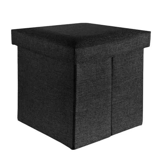Faltbarer Sitzhocker 38x38x38 cm - Hocker & Barhocker, platzsparend und mit praktischem Stauraum für Ordnung in jedem Raum.