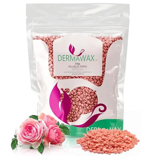 Dermawax 1 kg Heißwachs Wachsperlen Rose für Professionelle Haarentfernung –Gesicht, Augenbrauen, Achseln, Beine, Rücken, Brust, Bikini & Intimbereich –Sanft und Effektiv (1 kg, Pink)