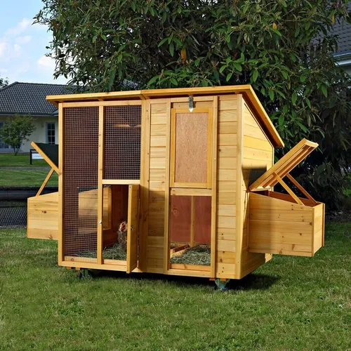 Feel2Home Hühnerstall mit Freilaufgehege - Outdoor Hühnerstall aus robustem Holz, ideal für die artgerechte Haltung von Geflügel und Kleintieren, inkl. Montageanleitung für einfachen Aufbau.