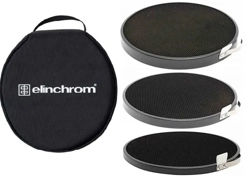 ELINCHROM Wabengitter/Grid Kit 30°- 20°- 12° #26011 - Perfekte Lichtkontrolle - Erleben Sie präzise Lichtführung mit dem ELINCHROM Wabengitter Kit. Ideal für professionelle Foto- und Videoproduktionen, um Kreativität und Effizienz zu steigern.