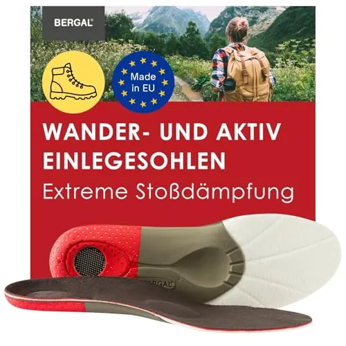 Bergal X-Treme Komfort Premium-Einlegesohle für optimale Polsterung, Dämpfung und Stabilisierung, ultraleichter Laufkomfort bei Extrembelastungen in Sport und bei allen Freizeitaktivitäten, Gr. 37