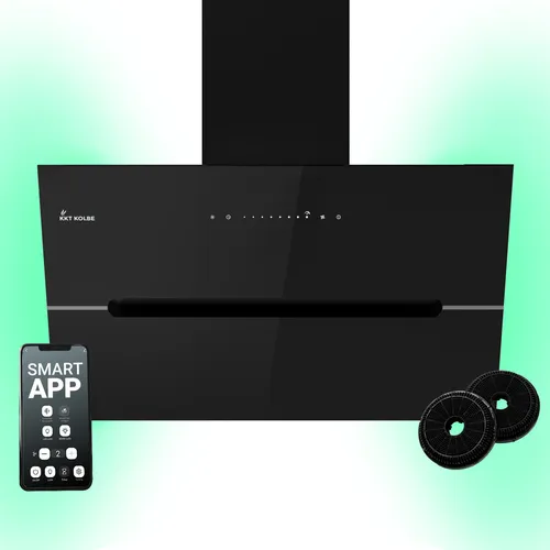 KKT KOLBE Wandhaube Dunstabzugshaube 80cm ECCO8005SM - Moderne Dunstabzugshaube mit RGB-W Ambientebeleuchtung, WLAN-Anbindung und neun Leistungsstufen. Ideal für stilvolle Küchen und sorgt für optimale Sicht beim Kochen.