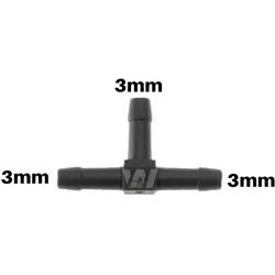 WamSter® T Schlauchverbinder Pipe Connector 3mm Durchmesser