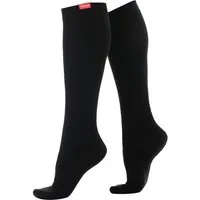 VIM&VIGR - Breite Wadenstrümpfe mit abgestufter Kompression 15-20 mmhg für Männer und Frauen - Schwarz