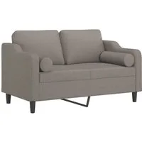 vidaXL 2-Sitzer-Sofa mit Zierkissen Taupe - Stylisches 2-Sitzer-Sofa mit dekorativen Zierkissen, ideal für gemütliche Abende. Strapazierfähiger Stoff und robustes Metallgestell garantieren Langlebigkeit und Komfort.