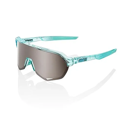 100% S2 Polished Translucent Mint mit HiPER® Silver Mirror Lens - Sportbrille mit 360-Grad-Sicht und automatischer Lichtanpassung, ideal für Radfahrer und Sportler, inspiriert vom legendären Speedcraft-Design.