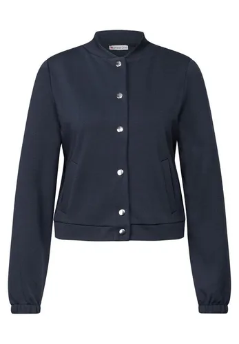 STREET ONE Damen 3227196 Leichte Sweatjacke - Funktionsjacke in Deepwater Blue, sportiv und vielseitig, mit angenehmem Tragekomfort und praktischen seitlichen Taschen.