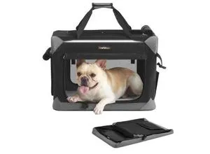 FEANDREA Hunde-Transportbox, faltbar und tragbar mit Oxford-Gewebe - Praktische Transportbox für Hunde, faltbar und mit robustem Oxford-Gewebe. Ideal für Reisen und Ausflüge, bietet sie Komfort und Sicherheit für Ihren Vierbeiner.