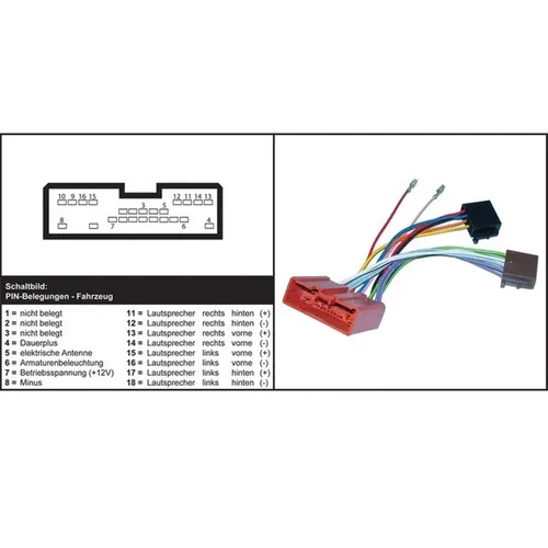 AIV ISO 16-Pol Autoradio-Adapter Auto-Radio Adapter-Kabel für Mazda ab 2016