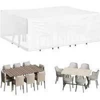 Woltu Gartenmöbel-Schutzhülle für Sitzgruppe - Sitzgruppen-Schutzhüllen, transparent und wetterfest, idealer Schutz für Ihre Gartenmöbel wie Terrassensofas und Rattanmöbel.