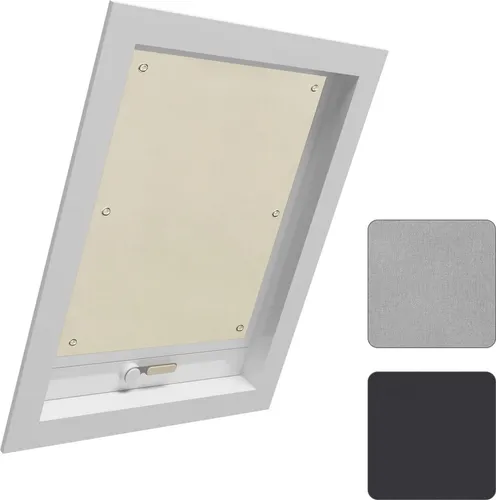 WOLTU Thermo Dachfenster Rollo ohne Bohren - Verdunkelungsrollo mit Saugnäpfen, 96x120 cm - Beige - Praktisches Verdunkelungsrollo für Dachfenster. 100% Lichtschutz und einfache Montage ohne Bohren dank stabiler Saugnäpfe. Ideal für Mietwohnungen und vielseitig einsetzbar.