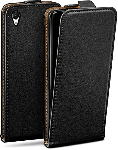moex Flip Case für Sony Xperia Z5 Premium Hülle klappbar mit 360 Grad Schutz, Handyhülle mit Displayschutz, PU Leder Handytasche Lederhülle, Flip Case Cover Klapphülle, Schwarz