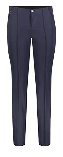 Stretch-Hose MAC "ANNA" für Damen, Gr. 38, Dunkelblau - Feminin geschnittene Stretch-Hose aus pflegeleichtem Material, ideal für entspannte Tage. Hohe Leibhöhe und schmaler Schnitt sorgen für perfekten Sitz und Komfort.