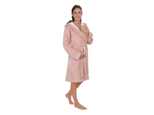 wewo Bamboo 6121 Damen Kapuzen-Bademantel, L Rose - Bademäntel für Damen, kuschelig und geschmeidig weich aus hochwertigem Bambus-Baumwollgemisch - perfekt zum Entspannen und Wohlfühlen.