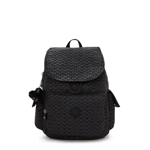 Kipling City Pack Mittelgroßer Rucksack, Signature Emb (Schwarz) - Tagesrucksäcke mit stilvollem Design und viel Stauraum für den täglichen Gebrauch, ideal für Schule und Freizeit.