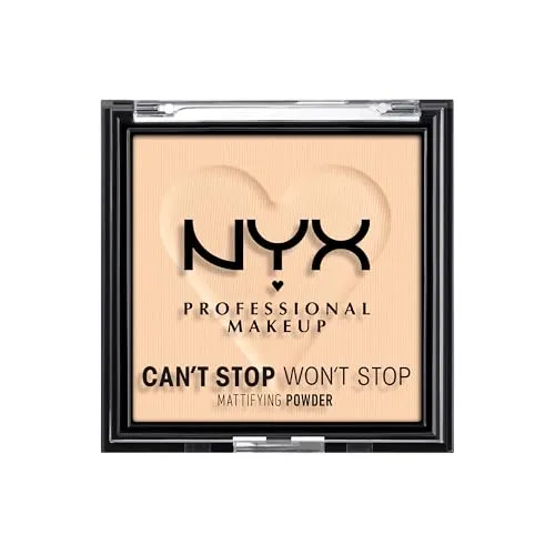 NYX Professional Makeup Can't Stop Won't Stop Mattifying Powder, Matte Finish, Farbton: Light