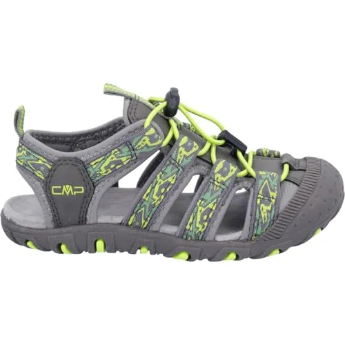 CMP Kids Sahiph Wandersandale Unisex Graffite-Lime Green Größe 31 - Leichte Wandersandale mit geschlossener Zehenkappe und schnellem Schnürsystem. Ideal für Abenteuer im Freien, komfortabel und robust für kleine Entdecker.