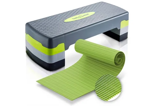 Fitness Stepper-Brett Aerobic Step Elite - Verstellbar mit Antirutsch-Matte - Stepper für semi-professionelles Training, 3 Höhen einstellbar und ideal für sicheres und effektives Workout.