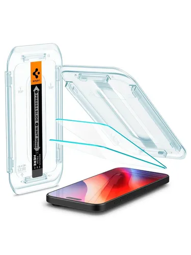 Spigen Glas.tR EZ Fit Schutzfolie - kompatibel mit iPhone 16 Pro, 2 Stück, kratzfest und 9H Härte für optimalen Displayschutz