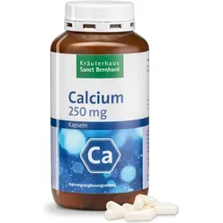 Calcium 250 mg Kapseln - 300 Kapseln für starke Knochen - Kalziumpräparate zur Unterstützung der Knochen- und Zahngesundheit. Jede Kapsel liefert 250 mg reines Calcium für normale Muskelfunktion und Blutgerinnung.