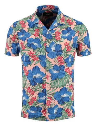 KEY LARGO Men Hemden Curacao Shortsleeve - Herrenhemd von KEY LARGO mit Kent-Kragen und floralem Print, aus 100% Viskose für hohen Tragekomfort und vielseitige Kombinationsmöglichkeiten.