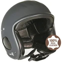 Bores Gensler Slight IV Jethelm, schwarz, Größe 2XS für Männer - Motorradhelm in schwarz-matt und schwarz-glanz, mit hochwertigem Rindsleder-Innenfutter für optimalen Komfort und Stil.
