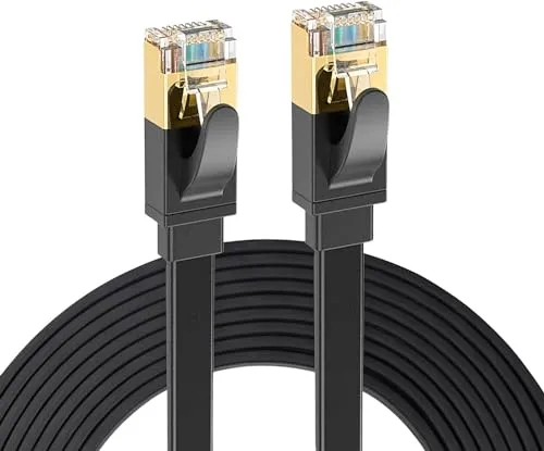 Elfcam® 25m Ethernet Kabel Cat 7 - Hochgeschwindigkeits LAN-Kabel mit vergoldetem RJ45 Stecker - Hochwertiges 25m Cat 7 Netzwerkkabel mit 100% Kupfer und vergoldeten RJ45 Steckern für optimale Signalübertragung. Ideal für schnelle Verbindungen zwischen Geräten wie PCs und Routern.